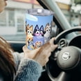 thumbnail image 6 of Lsque Bluey Pattern 20oz Car Cup with Lid and Straw, Insulated Coffee Cup with Straw Topper, Spill Proof Travel Coffee Mug, Stainless Steel Tumble, 6 of 8
