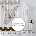 thumbnail image 4 of Boho Butterfly Shower Curtain,Brown and White Shower Curtains Set for Bathroom,Modern Minimalist Abstract Art Bath Curtain with 12 Hooks 72x72in,Waterproof Fabric, 4 of 6