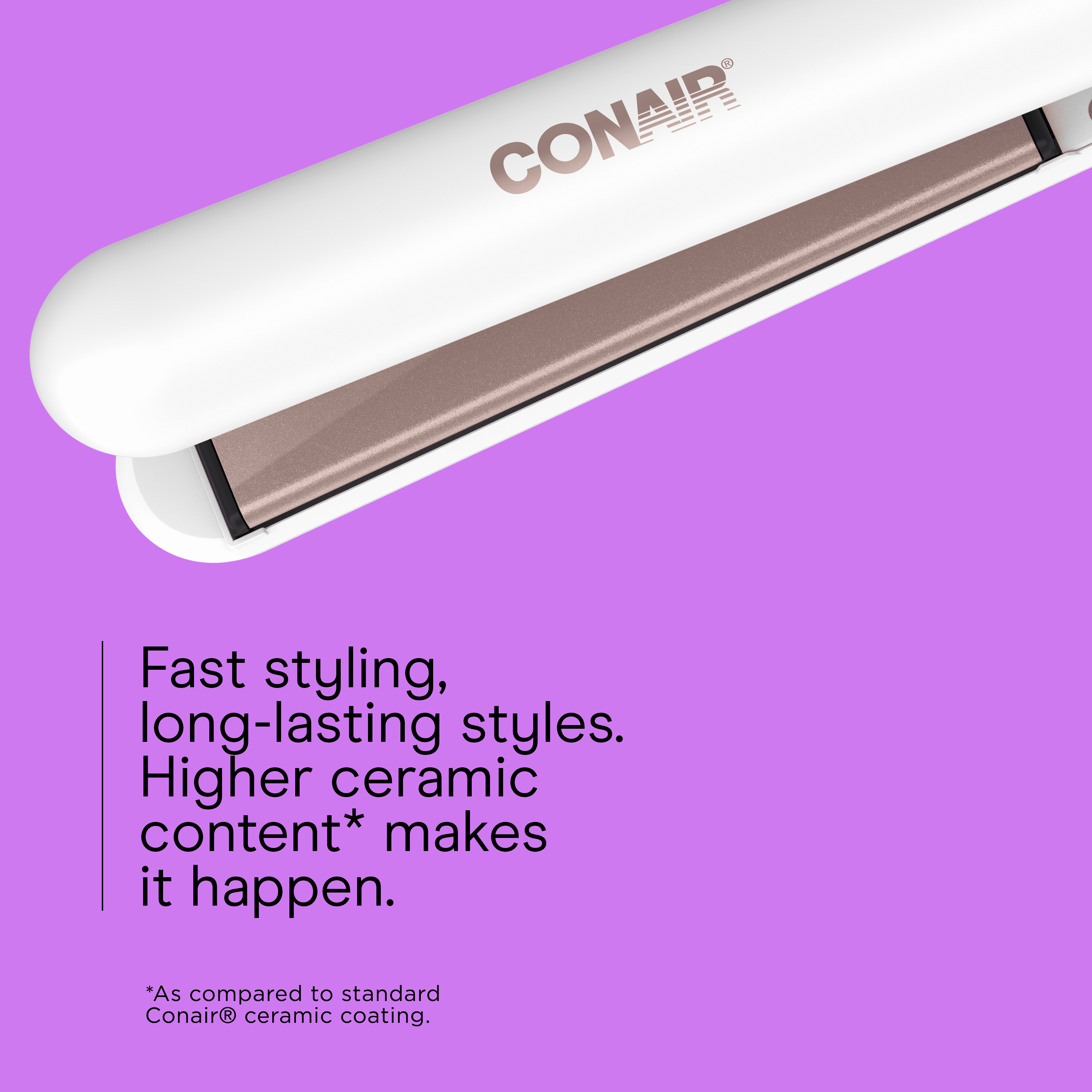 Conair Double Ceramic 1" Flat Iron Hair Straightener, 5 Heat Settings