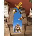 thumbnail image 5 of Ldtrchee Santa Christmas Tree Table Runner 48 Inches, Xmas Snowflake Blue Bed Runner Dresser Scarves Tabletop for Indoor Outdoor Parties/Ceremony/Banquet, 13" x 48", 5 of 8