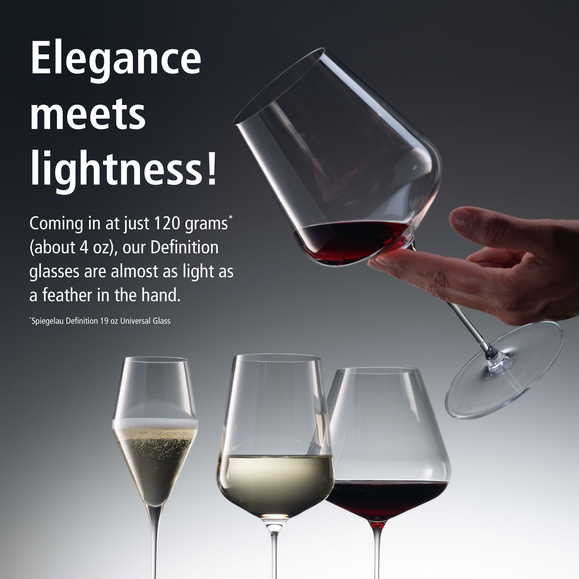 Spiegelau Definition Universal Glasses, Crystal Wine Glasses Gift Set, 19oz