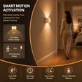 thumbnail image 5 of Rechargeable Motion Sensor Wall Sconce, 2 Pack Wireless LED Light with Magnetic Mount, up and Down Lighting for Bedroom, Hallway and Stair, 5 of 13