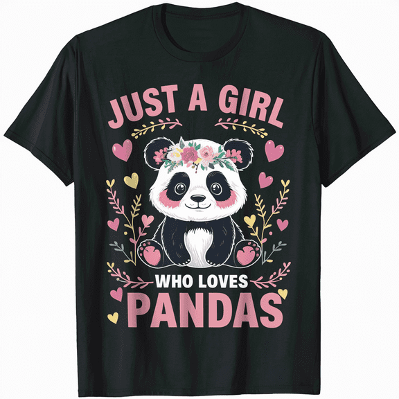 Panda Lover Cute Kids Just A Girl Who Loves Pandas T-Shirt
