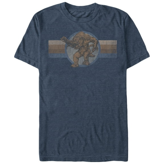 Men's Star Wars Retro Rancor  Graphic Tee Navy Blue Heather Small