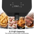 thumbnail image 4 of Plum Chef 3QT Compact Air Fryer, Digital Touch Screen Small Airfryer with 8 Pre-sets, 800W Energy Saving Oil-less Cooker for Single Person & Dorm, Black, 4 of 7