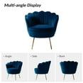 thumbnail image 6 of Seashell Upholstery Armchair Velvet Lounge Barrel Chair Gold Legs Home Living Room Bedroom, 6 of 10