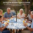 thumbnail image 3 of Round Outdoor Tablecloth with Umbrella Hole and Zipper, Navy Blue Conch Tablecloth with Elastic Waterproof, Coastal Summer Ocean Nautical Patio Table Covers for 45" - 54" Picnic Pool Tables, 3 of 9