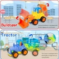 thumbnail image 3 of KEINXS 4PCS Friction Powered Cars, Push and Go Toy Trucks Construction Vehicles Toys Set for 1-3 Year Old Baby Toddlers Beach Dump Truck, Early Educational Toys, 3 of 6
