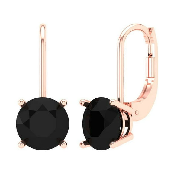 Clara Pucci 3Ct Natural Onyx Round Cut VVS1 Lever Back Drop Dangle 18k Solid hypoallergenic Gold Designer Earrings For July