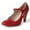 Red PU, variant on Pixie Mary Jane Pumps - Retro Vintage High Heels - Comfortable Oxford Dress Shoes for Women with Ankle Strap