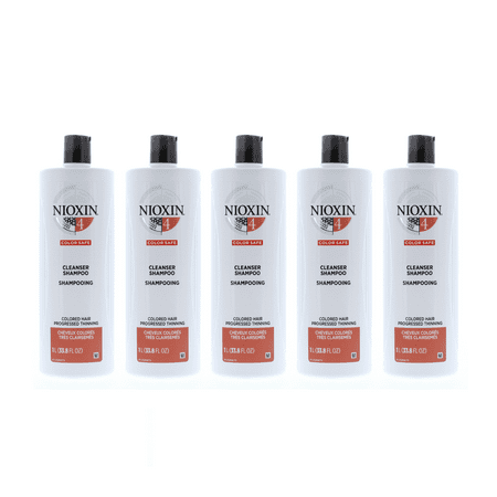 Nioxin System 4 Cleanser Shampoo, 33.8 oz (Pack of 5)