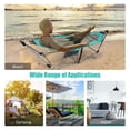 thumbnail image 2 of REKHH Portable Folding Hammock, Lounge Camping Bed with Hammock Stand, Indoor & Outdoor Hammocks w/Side Pocket, Anti-tip Buckles & Iron Stand for Camping Outdoor Patio Yard Beach (Turquoise), 2 of 8