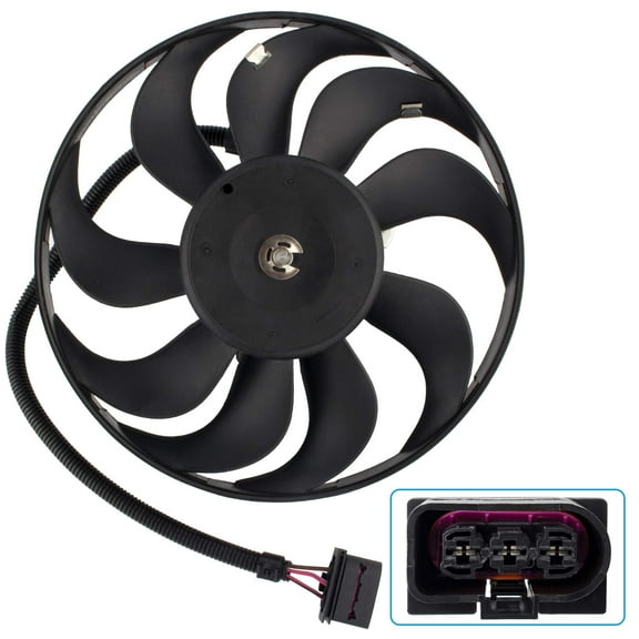 BOXI Engine Cooling Right Passenger Side Fan Motor for Audi TT 2000-2002/TT Quattro 2000-2006 / for Volkswagen Beetle 1998-2006/Golf 1999-2006/for Jetta 1999-2005 | Replaces 1C0959455C 1J0959455M