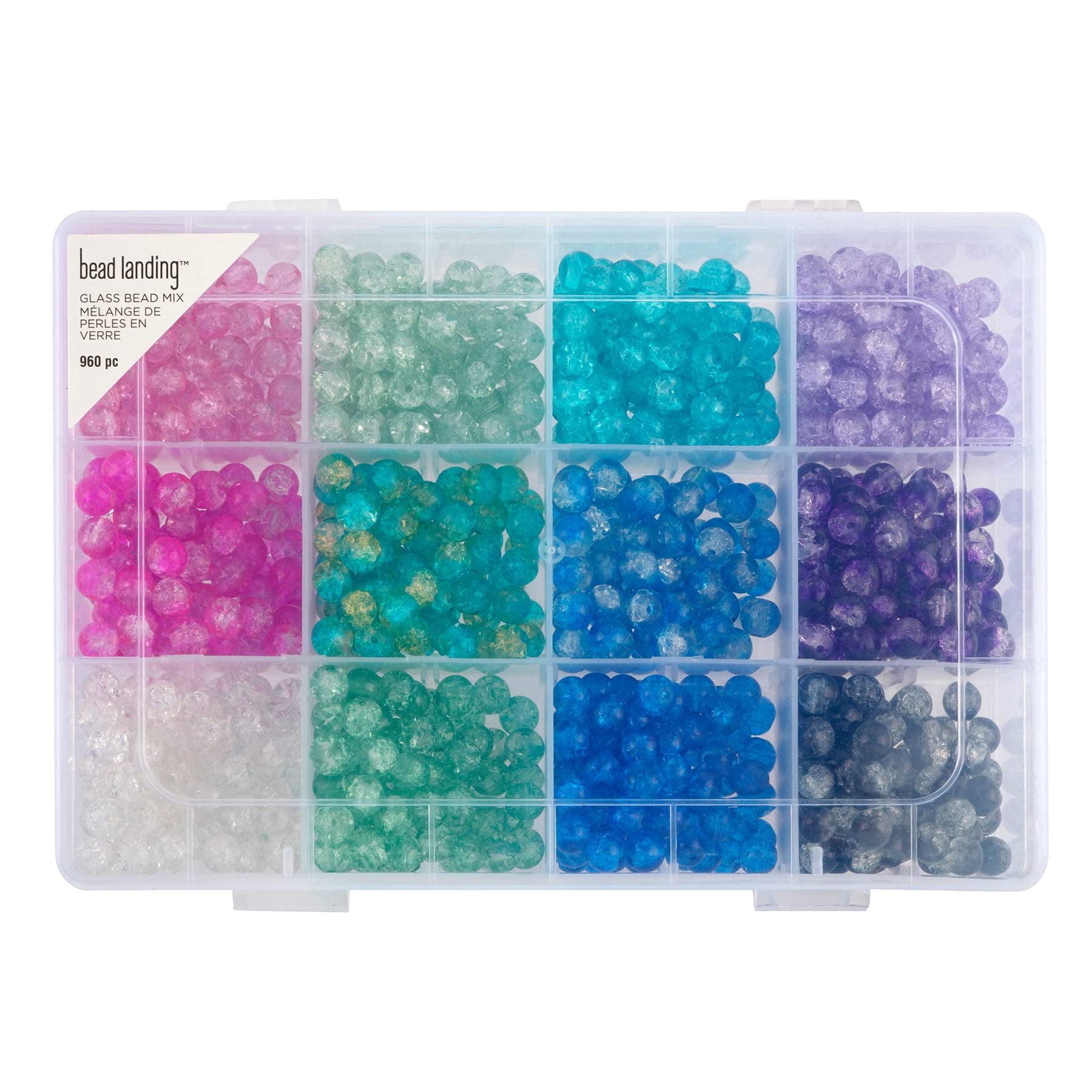 値引き　GLASS BEADS　4種類 Crackle Glass Beads - 8mm by Bead Landing 960 pc - Walmart.com
