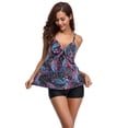 thumbnail image 5 of Attraco Two Pieces Tankini Set For Women Retro Vintage Print Padded Swimsuit, 5 of 7