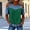 Green, variant on Women's Casual Round Neck Short Sleeve Blouse Solid Color Loose Fit Spring Summer Top