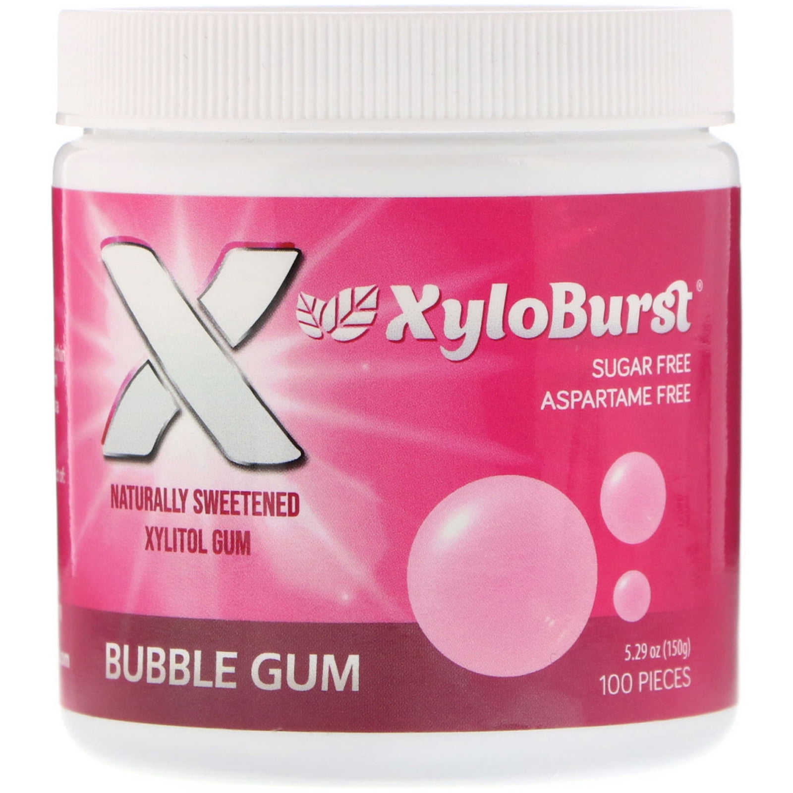 Xyloburst Xylitol Chewing Gum Bubble Gum 100 Pieces 5 29 oz 150 g