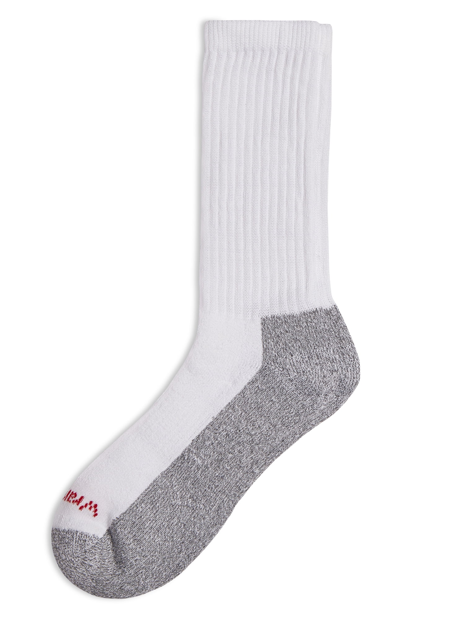 Wrangler Cushion Crew Socks for Men, Size 13-15, White/Gray/Black, 6 Pairs