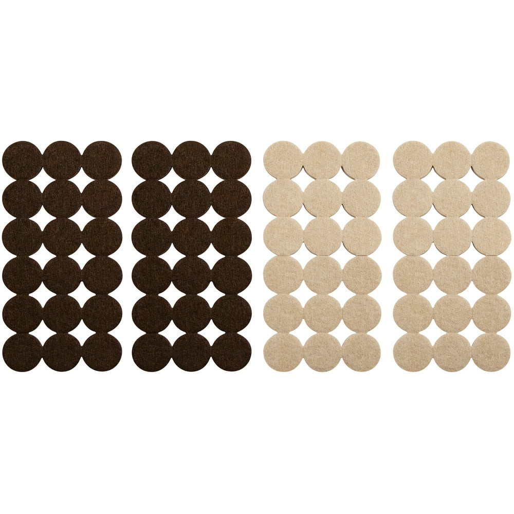 Soft Touch 1" Round Felt Furniture Pads to Protect Hardwood, 72 Pieces