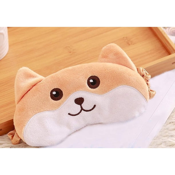 Máscara para dormir con forma de cachorro Corgi marrón, máscara para dormir, máscara para dormir, máscara para dormir, máscara para dormir, cubierta de seda para ojos de animal noc