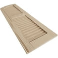 thumbnail image 6 of Ekena Millwork 15"W x 78"H (73" Low Side) Timberthane Riverwood Two Equal Louver w/Elliptical Top Faux Wood Shutters (Per Pair), Primed Tan, 6 of 6