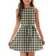 thumbnail image 3 of Girls 2025 Summer Dresses Sleeveless Plaid Dress with Belt Checkered Pattern Casual A-Line Sundress for Summer ,Sie:110, 3 of 6