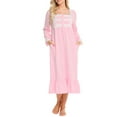 thumbnail image 3 of Biekopu Women Maternity Dress, Long Sleeve Square Neck Patchwork Pregnancy Dress Sleep Dress Loungewear, 3 of 7