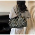 thumbnail image 4 of KKLDOGS Leopard Print Canvas Duffle Bag, Large Capacity Casual Weekender Shoulder Handbag for Travel & Daily Use, 4 of 6