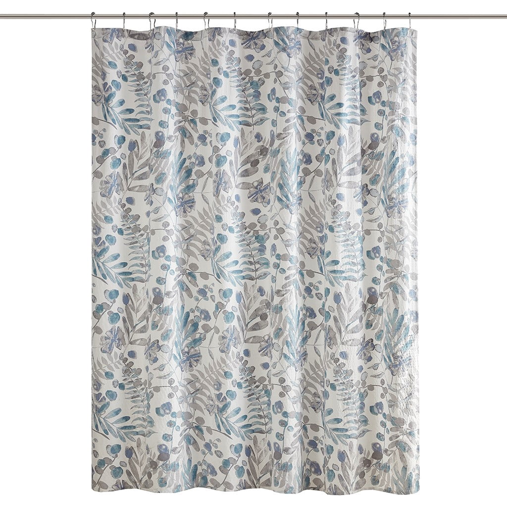 Euroco Printed Seersucker Shower Curtain