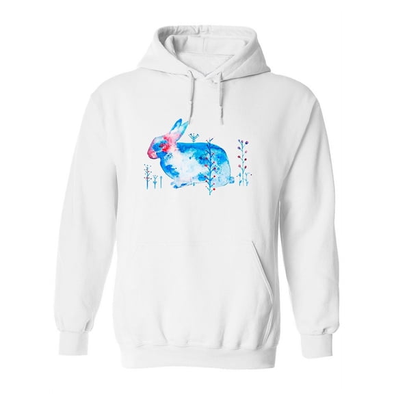 Watercolor Blue Bunny Hoodie Women -Image by Shutterstock, Female Small