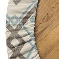 thumbnail image 5 of Ambesonne Geometric Fitted Round Tablecloth, Squares Pattern Checkered, 45"- 56" Diameter, Pale Teal Taupe and Eggshell, 5 of 5