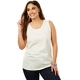 thumbnail image 5 of Jessica London Women's Plus Size Stretch Cotton Horseshoe Neck Tank, 5 of 6