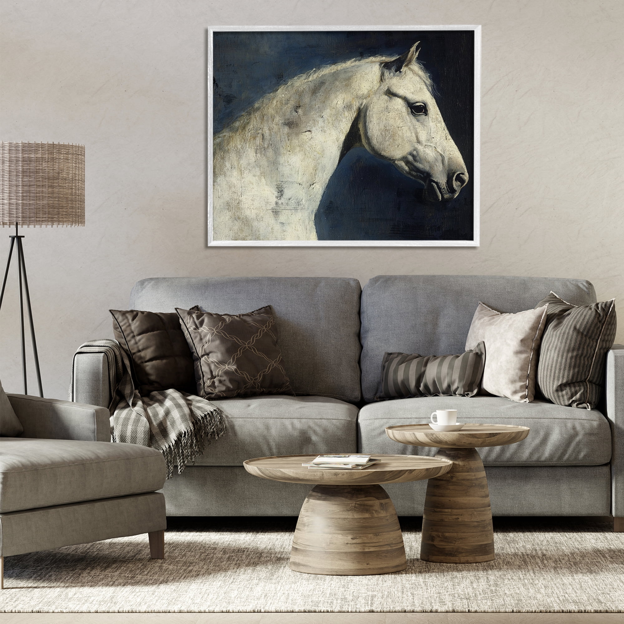 Stupell Industries Equine On The Blue Night White Framed Giclee Art, design by Svetlana Aleynikova