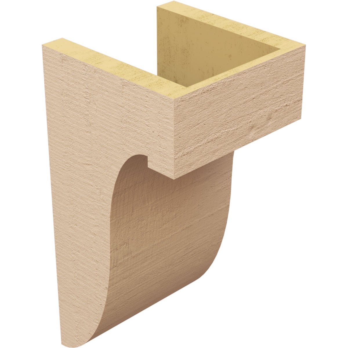 7"W x 7"D x 14"H Wide Del Monte Rough Cedar Woodgrain TimberThane Corbel, Primed Tan