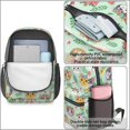 thumbnail image 4 of Multicolor Cat and Flower Green Pattern 17" School Backpacks for Teens,Waterproof Oxford Fabric,S-Shape Padded Straps for School,Travel,Hiking,Camping, 4 of 6