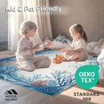thumbnail image 4 of ODIKA 8'x10' Machine Washable Non-Slip Area Rug, Nautical Waves and Coral Reef Accent Floor Covering High Traffic Rug, Blue, 133717, 4 of 7
