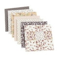 thumbnail image 2 of ZOURIH 14 Pcs 20"x20" Quilting Cotton Fabric Squares Sheets Pre-Cut Multi-Color Design Printed Floral Craft Fabric for DIY Sewing Scrapbooking Quilting Craft Patchwork,Brown, 2 of 4