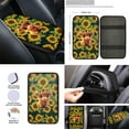 thumbnail image 4 of Renewold Highland Cow Sunflower 12 Pieces Car Seat Cover Full Set, with Steering Wheel Cover Seat Belt Strap Wrap Cover Armrest Pad Handbrake Cover Gear Shift Cover Car Coasters, Easy to Install, 4 of 7