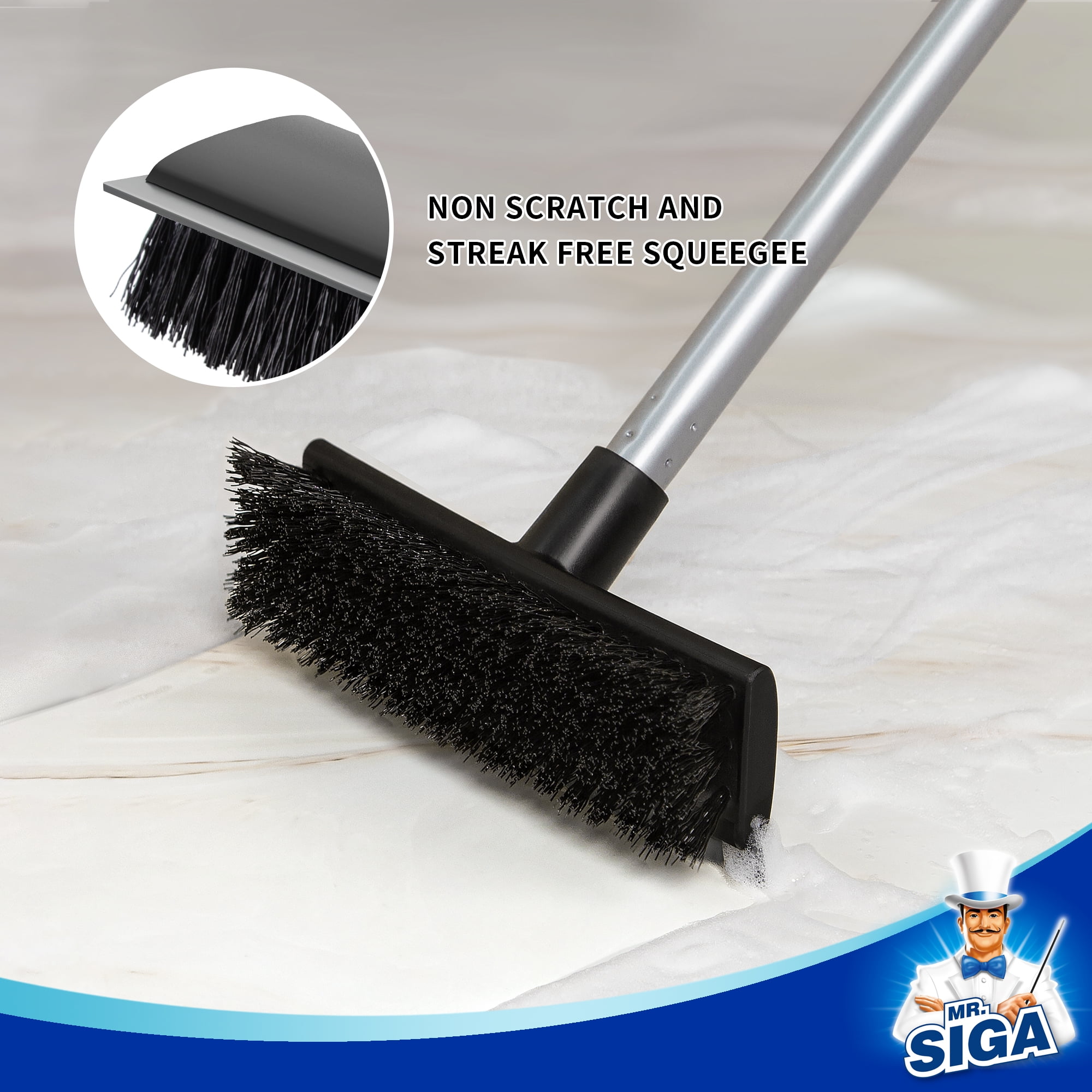 A1350-002 Squeegee with Scrubbing Brush - Steamfast