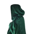 thumbnail image 6 of Dark Green Wizard Robe with Hood and Sleeves, Halloween Party Costume for Adults, Velvet Lined in BLACK Satin Cosplay, 64" Cloak, 6 of 6