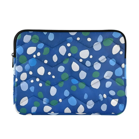 FORMRS 13-13.3 inch Laptop Sleeve Case Soft Carrying Quilted Computer Bag Cover, Green Dots