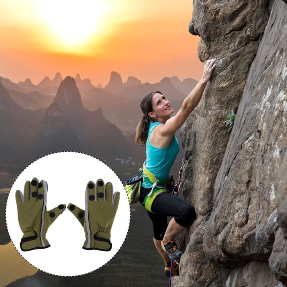 SHINYPASING Rope Climbing Gloves Cycling Gloves Neoprene 1 Pair Three-Finger Cut Design Winter