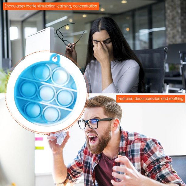Silicona Push Bubble Round Llavero Puzzle Juguetes Autismo Stress Reliever (F) Ehuebsd Para estrenar