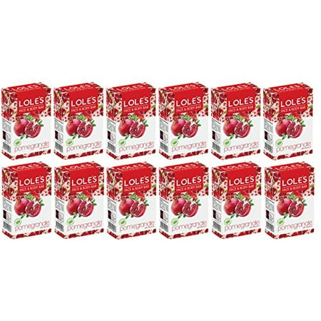 - LOLE'S Premium 100% Pure Natural Soap Pomegranate - Face and Body Care Beauty Bar, Cleanse and Moisturize - Vitamin E, Paraben Free, SLS-Free, Fresh Touch, 100% Vegetable - PACK OF 12 (3.5 oz ea)