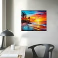 thumbnail image 4 of Nawypu Canvas Wall Art for Bedroom Seascape Sunset Canvas Wall Art Tropical Palm Tree Canvas Artwork Beach Canvas Print for Living Room Ocean Wall Art Decor Sea Waves Canvas Picture Seascape, 4 of 6