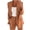 Brown plus size blazer set a1, variant on Women Plus Size 2 Piece Blazer Set Open Front Long Sleeve Jacket Elastic Waisted Pants Matching Lounge Outfits Casual Work Business Tracksuits Travel Airport Clothes, Gray 2XL