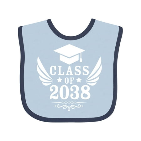 

Inktastic Class of 2038 with Graduation Cap and Wings Gift Baby Boy or Baby Girl Bib