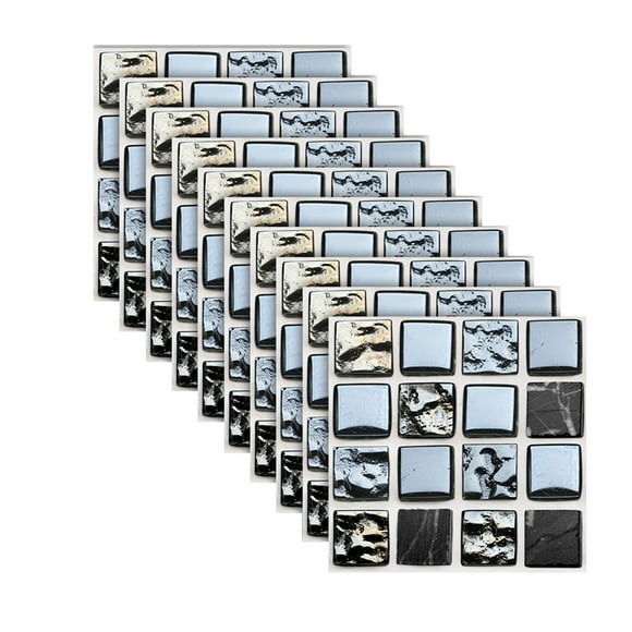 10 Sheet Peel and Stick Backsplash for Kitchen Mosaic Peel and Stick Wall Tiles Self Adhesive Stick on Tiles for Bathroom Kitchen Laundry Room Camper Shower 4"x4" 4"x4"
