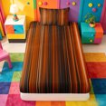thumbnail image 3 of meiyoeat orange Black Lines Texture Twin Sheets,Gradient Print Bedding,3 Pieces,1 Fitted Sheet and 1 Pillowcase, 3 of 6