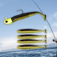 thumbnail image 1 of Cebos de pesca Colamx Señuelos de silicona Ligero Portátil 3D realista con anzuelos afilados Amarillo negro, 1 of 8